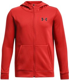 Толстовка детская Under Armour B Fleece Fz Hoodie, Оранжевый, 152