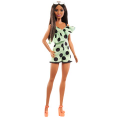 Кукла Barbie Модницы в лаймовом комбинезоне в горошек, HJR99