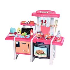 Игровой набор "Кухня", в компл. кухонный гарнитур, предметов 45шт, свет, звук, пар, эл.пит Наша Игрушка