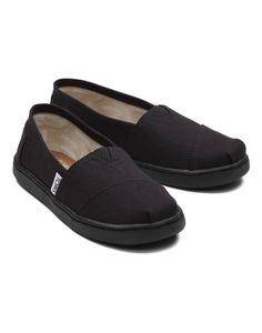 Слипоны детские Toms Alpargata 10010530, черный, 36,5