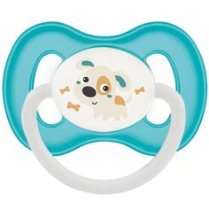 Пустышка симметричная Canpol Bunny & company силикон 6м+ цвет бирюзовый/собачка