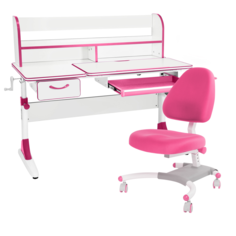 Комплект парта Anatomica Study-120 Lux белый/голубой с голубым креслом Figra