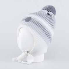 Шапка для девочек Котофей 07811388-41 цв. бел-сер р.48-50