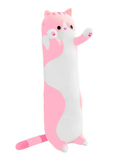 Мягкая игрушка La-LaLand Кот-батон, розовый, 110 см
