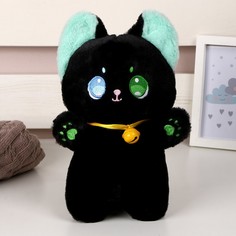 Мягкая игрушка Кот, 23 см, цвет черный No Brand