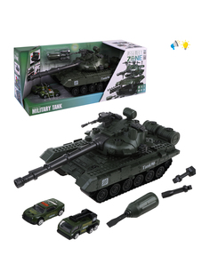 Конструктор-скрутка Наша Игрушка Танк 57 дет, со светом и звуком, 653563