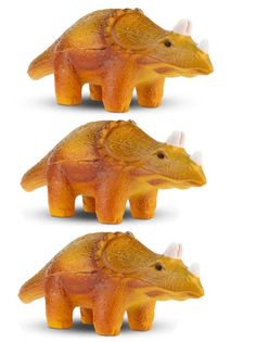 Игрушка-антистресс Maxitoys Сквиш Динозавр Трицератопс 14 см, 3 шт