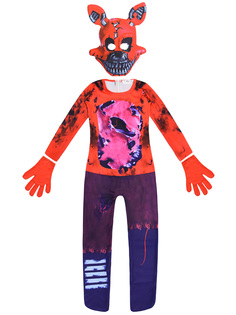 Карнавальный костюм StarFriend ФНАФ Фокси 3в1 комбинезон, маска, перчатки, 120 см