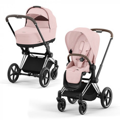 Коляска 2в1 Cybex Priam IV Peach Pink, шасси chrome/brown