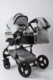 Детская коляска-трансформер 2 в 1 luxmom 555, серый лен