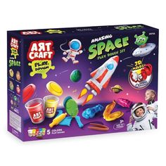 Набор для лепки AЯT CRAFT Летим в космос, тесто 5 цветов по 56 г, в коробке (3733)