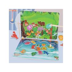 Настольная игра Наша Игрушка Рыбалка, 11 фигурок, 2 магнитные удочки, 29,5х22х1 см