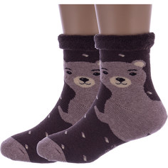 Носки детские Rusocks 2-Д3-33490, коричневые, 12-14