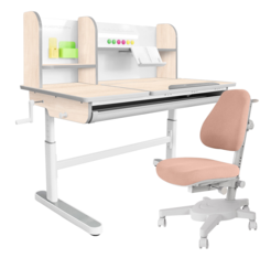 Комплект Kinderzen Gaudi Plus клен/серый cо светло-розовым креслом Armata