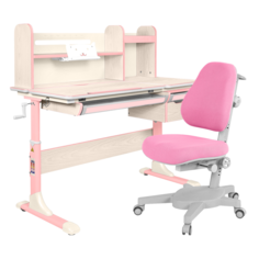 Комплект Anatomica парта Genius клен/розовый с розовым креслом Armata