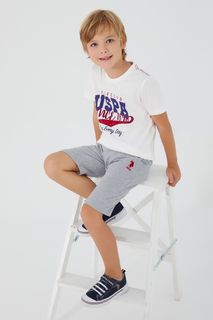 Костюм спортивный детский US Polo Assn us1354-v1, белый, серый, 110