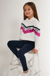 Костюм спортивный US POLO Assn US1601-V2, белый; розовый; темно-синий, 128