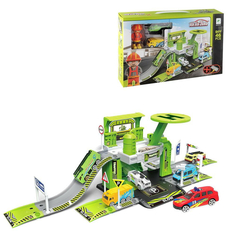 Набор Guangdong Huanger Baby Products парковка с 2 машинами, самолетом, фигуркой, 660-A84