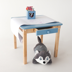Растущий детский стол Simba Forest Blue деревянный из березы