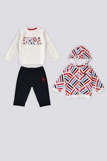 Костюм спортивный US Polo Assn USB1717-V1, черный; красный; белый, 80