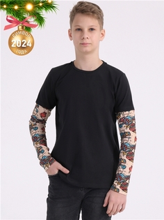 Лонгслив детский Апрель Дракон 568559, черный, 152