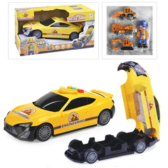 Набор Guangdong Huanger Baby Products машина, гараж с 3 машинками, 1 фигуркой, 660-A208