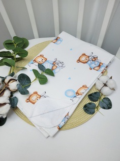 Пеленка непромокаемая Мишка с голубым шариком 70*100см No Brand