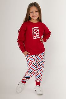 Костюм спортивный детский U.S. POLO Assn. US1601-V2, красный, белый, 128