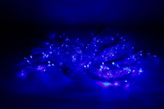 Гирлянды светодиодные новогодние "Штора" 600 LED - 3 x 3 м - цвет Синий No Brand