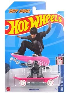 Машинка игрушка Hot Wheels HKH79 металлическая коллекционная SKATE GROM розовый