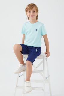 Костюм спортивный детский U.S. POLO Assn. US1354-V1, голубой, светло-зеленый, синий, 110
