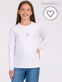 Лонгслив детский Апрель 1ДДЛД4192001, белый Контурное сердечко, 164
