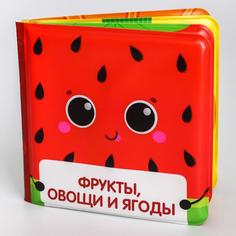 Книжка для игры в ванной «Фрукты и овощи», детская игрушка с пищалкой