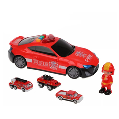 Набор Guangdong Huanger Baby Products машина, гараж с 3 машинками, 1 фигуркой, 660-A207