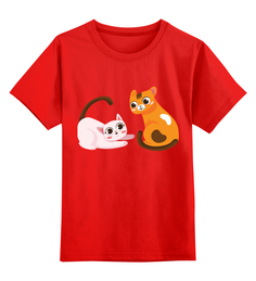 Детская футболка классическая унисекс Printio Кот и кошка