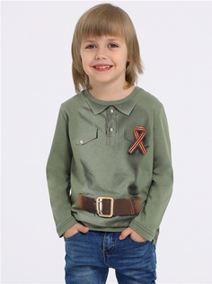 Лонгслив детский Апрель 1ПДЛД3533001, оливковый240 Гимнастерка, 122