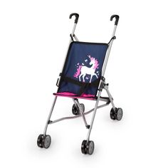 Коляска Bayer Design с Единорогом Dolls Buggy синий