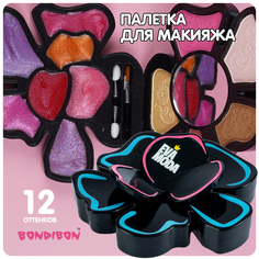 Набор детской декор косметики Bondibon Eva Moda, BOX 15х15х4,5 см, тени для век-3шт