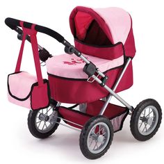 Детская коляска для кукол Bayer Design Dolls Pram Trendy розовая