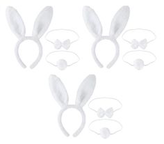 Набор карнавальный COSY уши Зайца белые, хвост, галстук-бабочка, 3 набора