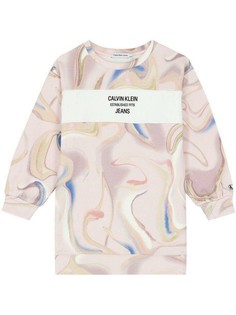 Платье детское Calvin Klein Liquid Print Sweatshirt Dress розовый 122