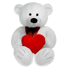 Мягкая игрушка «Мишка Труди с сердцем» 80 см белый Princess Love