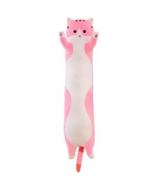Мягкая игрушка-обнимашка Кот батон, розовый, 50 см. No Brand