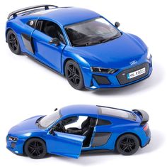 Игрушечная машинка Kinsmart КТ5422, 2 Audi R8 Coupe 2020 1:36, синяя инерц