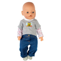 Комплект с джинсами для куклы OUBAOLOON Baby Born ростом 43 см 689-xD9