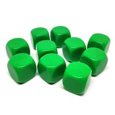 Набор кубиков Pandora Box Studio Пустые, 10 шт, со скругленными углами, цвет: зеленый