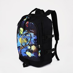 Рюкзак 31*16*42 см, 1 отд на молнии, 3 н/кармана, ракетка, черный No Brand