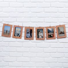 Страна Карнавалия Гирлянда для фотографий с прищепками «Крафт», 6 шт.