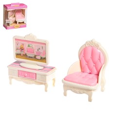 Набор мебели для кукол «Уют-6: телевизор и кресло» No Brand