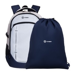 Рюкзак молодежный 46 х 32 х 18 см, эргономичная спинка, + мешок, TORBER CLASS X, серый/син No Brand